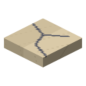 Cracked temple floor