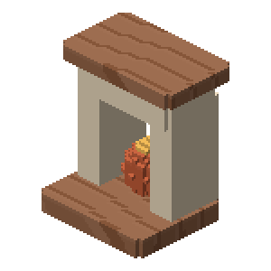 Brick fireplace
